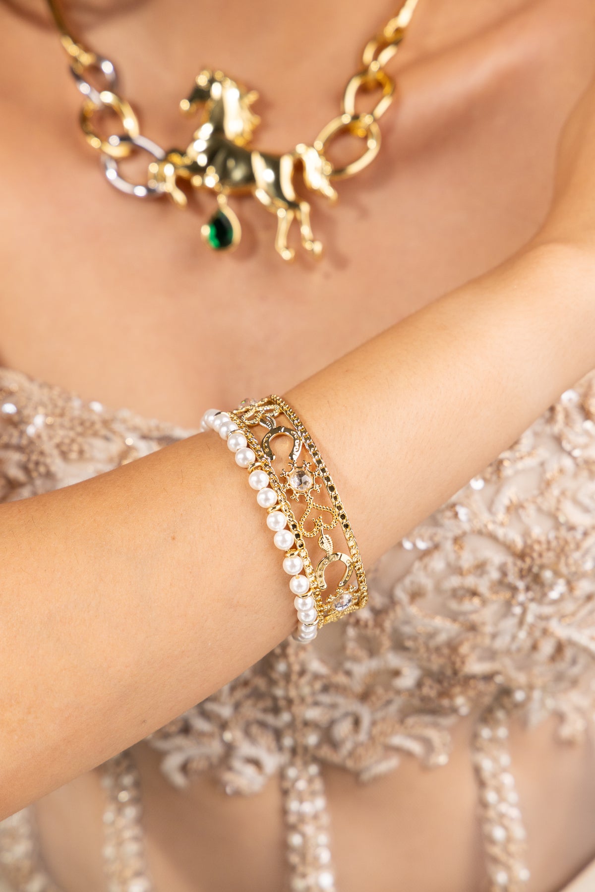 The Stallion Pearl Cuff